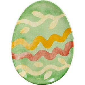 Longaberger Easter Egg Snack‎ Plate Green Appetizers Desserts 2005